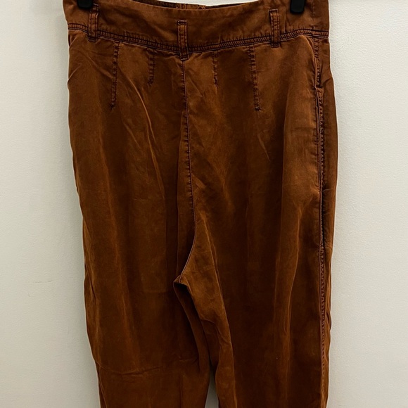 Free People Run Wild Trousers Western Pleated Cotton Pants Size 10 - Picture 5 of 8